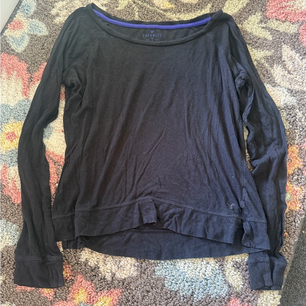 American Eagle Outfitters Black Long Sleeve Tee